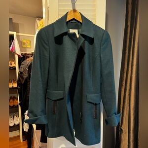 Akris Punto Teal Angora Wool Blend Coat 6